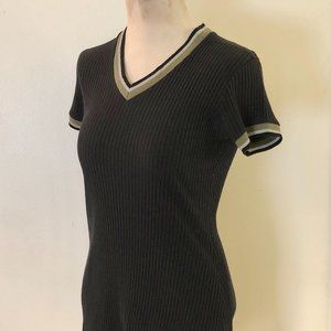 Sporty Little Ribbed Crew Neck Dress